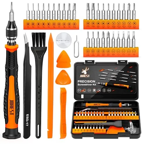 JOREST 40Pcs Destornilladores Precision Kit, Set Herramientas con Torx T1 T2 T3 T4 T5, TR6 T7 T8 T9 T10 T15, Triwing Y00, P2/P5, -1.0/2.0, etc, per Switch, PS4, Joycon, Xbox, PC, Mac, Laptop, Gafas