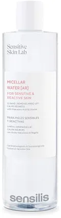 Sensilis - Agua Micelar para Pieles Sensibles con Ácido Hialurónico y Extracto de Regaliz, Limpia, Desmaquilla y Calma Rojeces - 400 ml