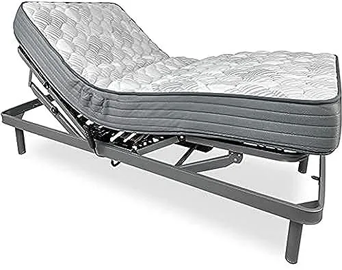 DUÉRMETE Online Pack Cama Eléctrica Articulada Reforzada Ergomax con Colchón Viscoelástico Dorsaltec, Gris Antracita, 90 x 190 cm