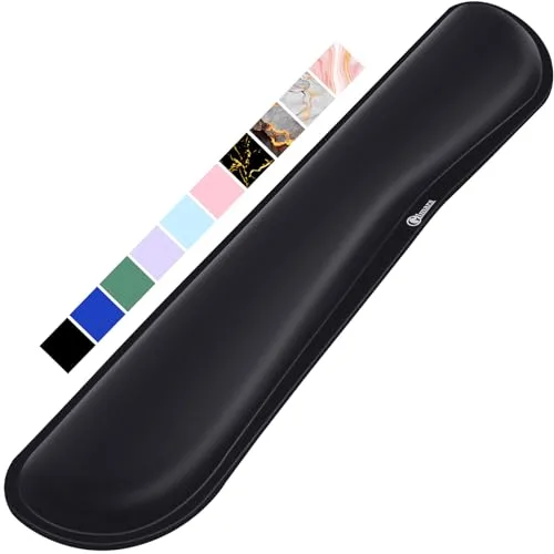 Gimars Reposamuñecas Teclado, Reposa Muñecas Espuma con Memoria para Teclado Ergonómico Sedoso, Reposamuñecas para Alivio del Dolor, Ordenador para Gaming Gamer Oficina PC, Negro-1