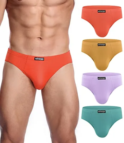 wirarpa Slip Microfibra Hombre Modal Ropa Interior Briefs Calzoncillo para Hombre Multicolor, Pack de 4 Tamaño XL