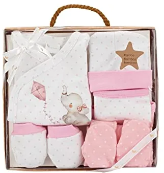 Interbaby Set Regalo Bebé 5 Piezas, modelo Elefantito, rosa