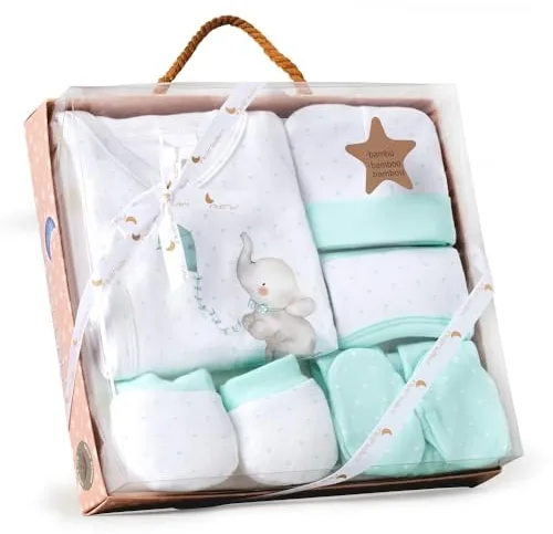 Interbaby Set Regalo Bebé 5 Piezas, modelo Elefantito, Verde