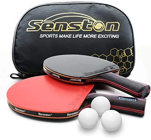 Profesionales Palas de Tenis de Mesa Juego de 2 Palas de Ping Pong avanzado intermedio, Raqueta de Tenis de Mesa con Estuche de Transporte