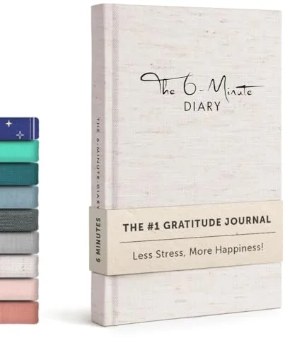 UrBestSelf 6-Minuten Diario de Gratitud (Inglés) - Más Bienestar y Autoconocimiento + Diario Personal - Mindfulness, Meditación, Journaling Notebook para Adultos 2025