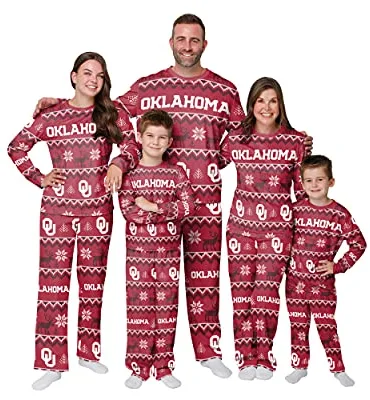 FOCO NCAA College Team Logo Ugly Pattern-Conjunto de Pijama Familiar para Vacaciones, Patrón Feo navideño, Womens/X-Large para Mujer