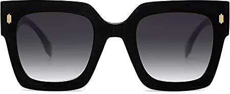 SOJOS Gafas de sol cuadradas de gran tamaño vintage para mujeres, gafas de sol de lujo retro para mujeres protección UV400 SJ2194C1