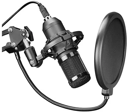 Mars Gaming MMICPRO, Micrófono Profesional USB para Streaming, ASMR, Condensador Cardioide, 196Khz/24-bit, Brazo Mecánico, Doble Filtro, Kit 5 en 1, Plug & Play