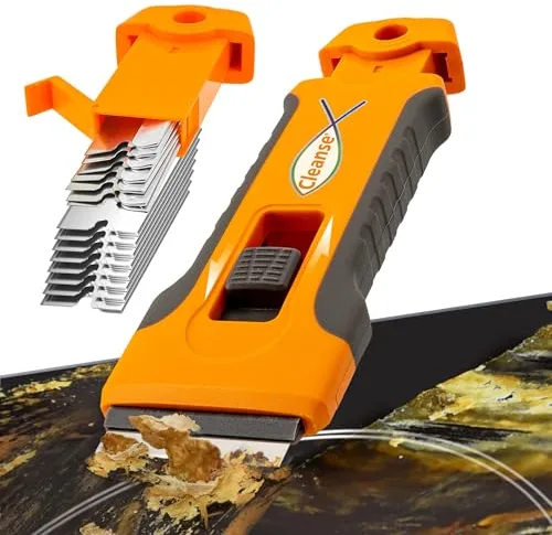 Rasqueta Vitrocerámica Profesional 15 Cuchilla Rascador Vitroceramica para limpieza, Rascador de Horno No Rasca para Rascar la Estufa, integradas para el raspador de cristal