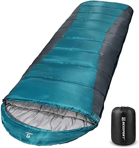 Bessport Saco de Dormir para Acampar 3-4 Temporadas 0 ° C | Saco de Dormir de Invierno de Ligero, Impermeable y cálido para Adultos, mochileros, campamentos, Caminatas y Viajes