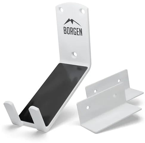 Borgen Soporte de pared para bicicleta | Soporte de pedal para bicicletas eléctricas, MTB, de carreras con 2 ángulos de apoyo y almohadillas protectoras de pared