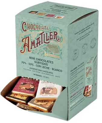 Amatller Caja de Mini Chocolate Surtido 5gr. 4 Variedades - 100 onzas