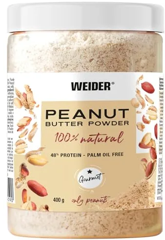 Weider Peanut Butter Powder. 100% Mantequilla De Cacahuete natural en polvo. Sin azúcares añadidos. Apta para veganos. Sin aceite de palma 400g