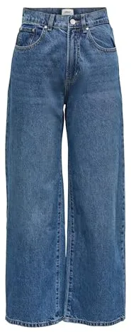 ONLY Onlhope Ex HW Wide Dnm Add465 Noos Vaqueros, Medium Blue Denim, 31W / 30L para Mujer