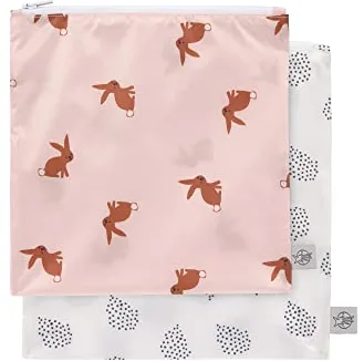 LÄSSIG Bolsa de almacenamiento reutilizable bolsa de aperitivos 2 piezas/Snack Bag Little Forest Rabbit