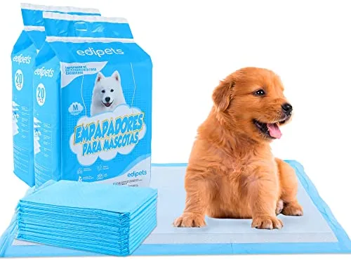 Edipets, Empapadores Perros, 45x60 cm, (40 Unidades), Alfombrillas Desechables para Mascotas, Toallitas de Entrenamiento y Adiestramiento, Absorbentes, Resistente