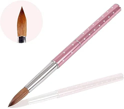 Cepillo de uñas 12#, Pincel para Uñas de Acrílico, Brocha de acrílico con Kolinsky Sable para manicura de uñas, Decoración de Uñas y Manicura Herramienta, Herramientas Profesionales para Uñas