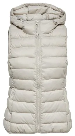 Only ONLNEWTAHOE Chaleco Acolchado para Mujer, Gris (Pumice Stone), XL