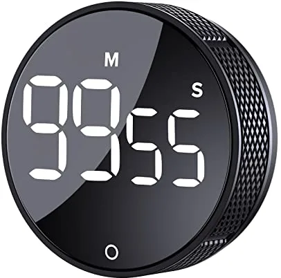 AVINIA Temporizadores Digitales de Cocina,temporizadores visuales, Pantalla LED Grande, Temporizador de Cuenta atrás magnético,Cocina, Fitness, Hornear, estudiar, fácil para niños y Mayores,Negro