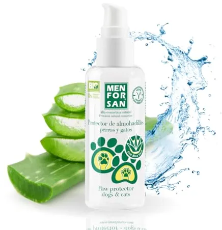 MENFORSAN Gel Protector de Almohadillas para Perros y Gatos | con Aloe Vera 100% Natural | Hidrata | Calma y repara | Rápida Abrsorción | 60ml