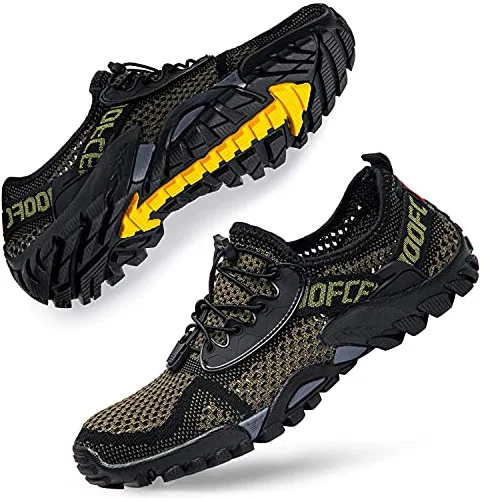 DimaiGlobal Zapatillas de Trekking para Hombres Verano Sandalias Deportivas Pescador Playa Zapatos Casuales Transpirable Zapatilla de Senderismo 43EU Verde