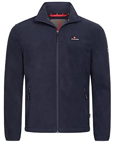 Höhenhorn Badus - Chaqueta de forro polar con cremallera completa para hombre, para senderismo y exteriores, azul oscuro., L