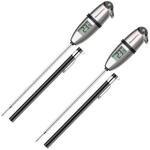 ThermoPro TP02S 2 Piezas Termómetro Cocina de Lectura Instantánea en 5 Segundos Termómetros Alimentos Digital con Sonda Larga para Carne Barbacoa Comida Liquidos Aceite Agua