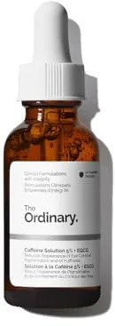 The Ordinary Caffeine Solution 5% + EGCG, Sérum para Ojos con Cafeína, Sérum descongestionante para ojeras y ojos cansados, 30 ml
