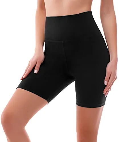 SINOPHANT Pantalones Cortos de Cintura Alta para Mujer, Leggings elásticos y opacos con Control de Abdomen para Debajo de Vestidos y Yoga(S-M,1 Negro)