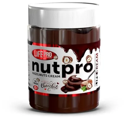 Life Pro Fit Food Protein Cream Nutpro 250g | Crema de Chocolate y Avellanas sin azucares añadidos | No contiene Aceite de palma, ni gluten
