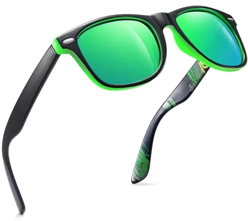 Joopin Gafas de Sol Hombre Clásicas Polarizadas Protección UV400 Gafas de Sol Retro Mujer Rectangulares para Conducir Deportes al Aire Libre Men Women Sunglasses Verde