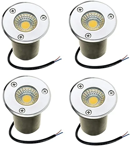 WZYJLyds Foco Incrustado Suelo Exterior 3W Foco Empotrable IP67 A Prueba de Agua Lamparas Suelo para Jardín, Exterior, Terraza(Warm White Light,12V)