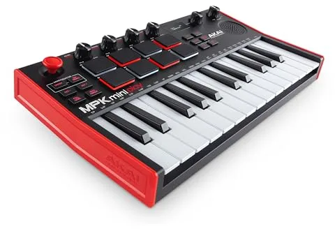 Akai Professional MPK Mini Play MK3 - Teclado Controlador MIDI con Altavoz y Sonidos Integrados, Pads MPC, Teclado Dinámico, Software de Producción Musical y Native Instruments Sound Package