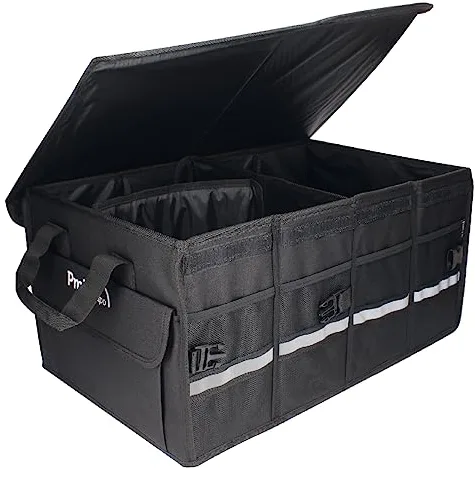 PMK GRUPO - Organizador Maletero Coche Grande | Organizador Coche Impermeable Plegable Gran Capacidad Ajustable - Color Negro