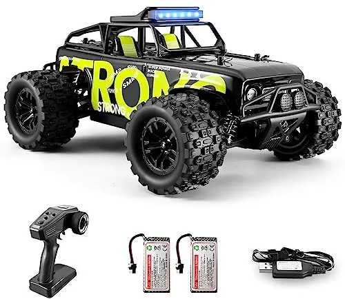 dexinco Coche Teledirigido 4WD Juguete Todoterreno Vehículo Eléctrico Escala 1/18, 40 km/h Coche RC 2.4GHz Radiocontrol Camiones con 2 baterías Recargables(60Min De Juego)