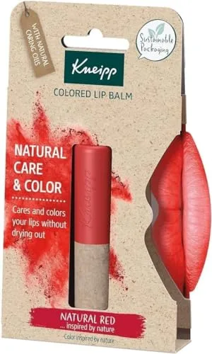 Kneipp, Bálsamo Labial con Color, Protector y Reparador Labial, Hidratante de Labios con Efecto Prolongado, Ingredientes Naturales, Pintalabios Color Rojo Natural Red