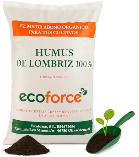 CULTIVERS Humus de Lombriz Ecológico 40 L Certificado | Abono Orgánico para Plantas y Huerto | Mejora la Estructura del Suelo y Favorece el Desarrollo Vegetal