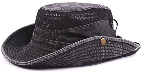 KeepSa Para Mujer para Hombre Sombrero para el Sol de Algodón de ala Ancha Bucket Hat Safari Boonie Hat Verano Protección UV Plegable Pesca Hat