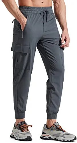 Libin Pantalones de Trekking Hombre Ligero Secado Rápido Senderismo Jogging Pantalones para Entrenamiento Atléticos Viajes Golf Casual Aire Libre, Gris M
