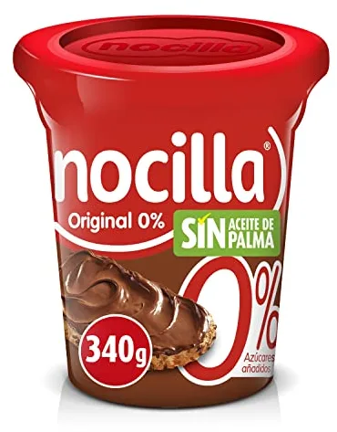 Nocilla, Original, Crema al Cacao con Avellanas, 0% Azúcares Añadidos, sin Aceite de Palma - Tarrina 340g