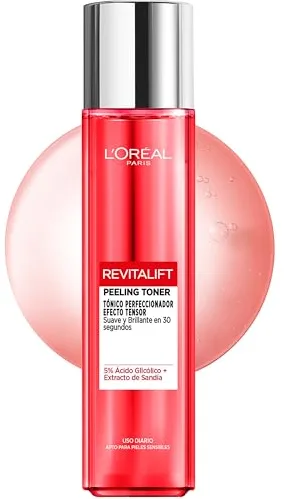 L'Oreal Paris Dermo Expertise Revitalift Tónico Perfeccionador Exfoliante, 5% Ácido Glicólico y Extracto de Sandía, Piel Suave y Brillante en 30 segundos. Inspirado en Cosmética Coreana, 180 ml