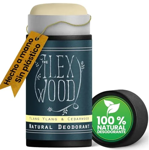 Desodorante natural de madera de cedro y ylang ylang, 70 ml. Desodorante en barra natural, vegano, sin plástico, respetuoso con el medio ambiente, libre de crueldad animal, hecho a mano