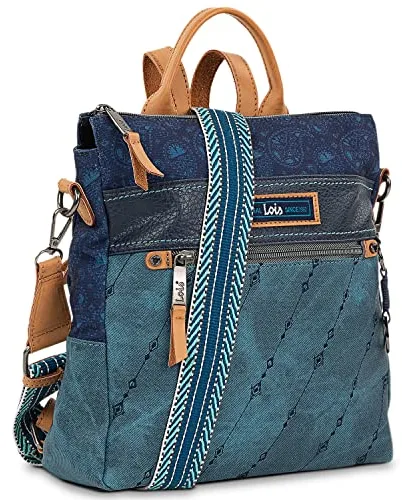 Lois - Mochila Casual Pequeña para Mujer - Bolso de Marca. Moda 315597, Azul
