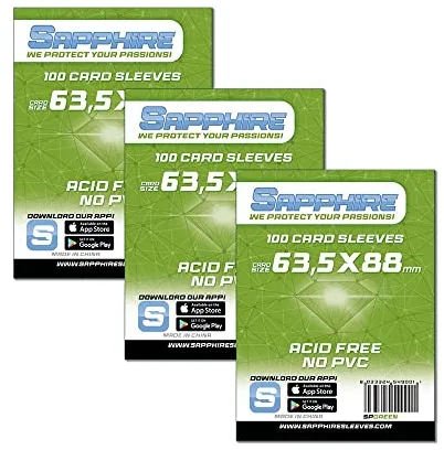 Red Glove - 3 Pack 100 Sapphire Sleeves Green 63,5 x 88 SPGREEN3P