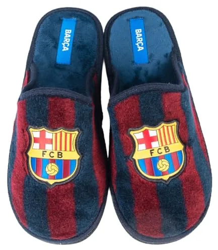 MARPEN SLIPPERS, Zapatillas de Casa Ligeras de Invierno Oficiales del FC Barcelona de Fútbol para Niño o Niña, Abiertas Blaugranas, Talla 34