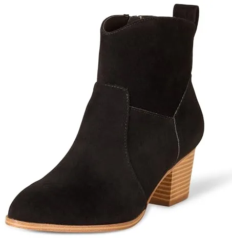 Amazon Essentials Botines Vaqueros con Tacón Apilado Mujer, Negro, 37 EU