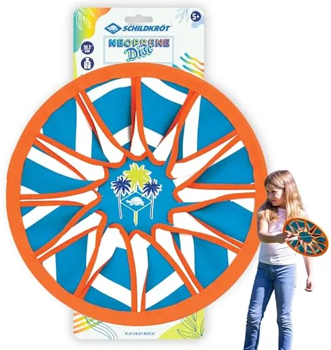 Schildkröt Disco Volador de Neopreno Ø30 cm | Diseño Multicolor | Ideal para Playa y Piscina | Material Suave y Antideslizante