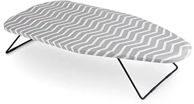 Jata HPLA8214 - Tabla de Planchar Sobremesa. Plegable. Compacta. Superficie de 75 x 34 cm. Válida para Colgar. Ocupa Poco Espacio. Funda de algodón. Gris Y Blanco