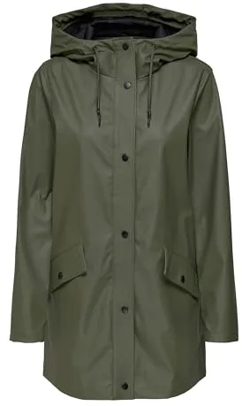Only Onlelisa Raincoat Otw, Chubasquero de Mujer, Verde (Kalamata), M