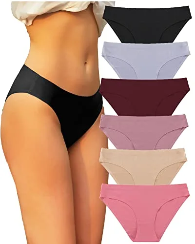FINETOO Pack de 6 Bragas sin Costuras Hipster Invisibles Ropa Interior Sexy Ropa Interior cómoda lencería Mujer Panties Bikini Multipack
